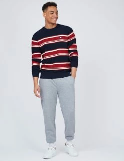B By Ben Sherman Striped Chunky Knit Sweater - Navy -clothing Shop BS 0067891 025 B scaled