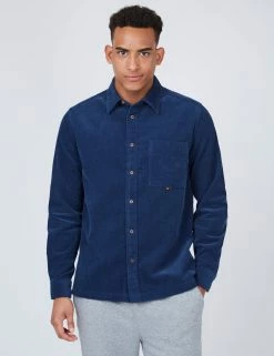 B By Ben Sherman Corduroy Overshirt - Dark Blue -clothing Shop BS 0068103 026 A scaled