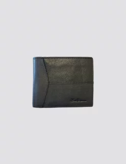 Cooke Bill Fold Leather Wallet - Black