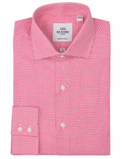 Coral Dobby Gingham Slim Fit Dress Shirt -clothing Shop HBS1519.front