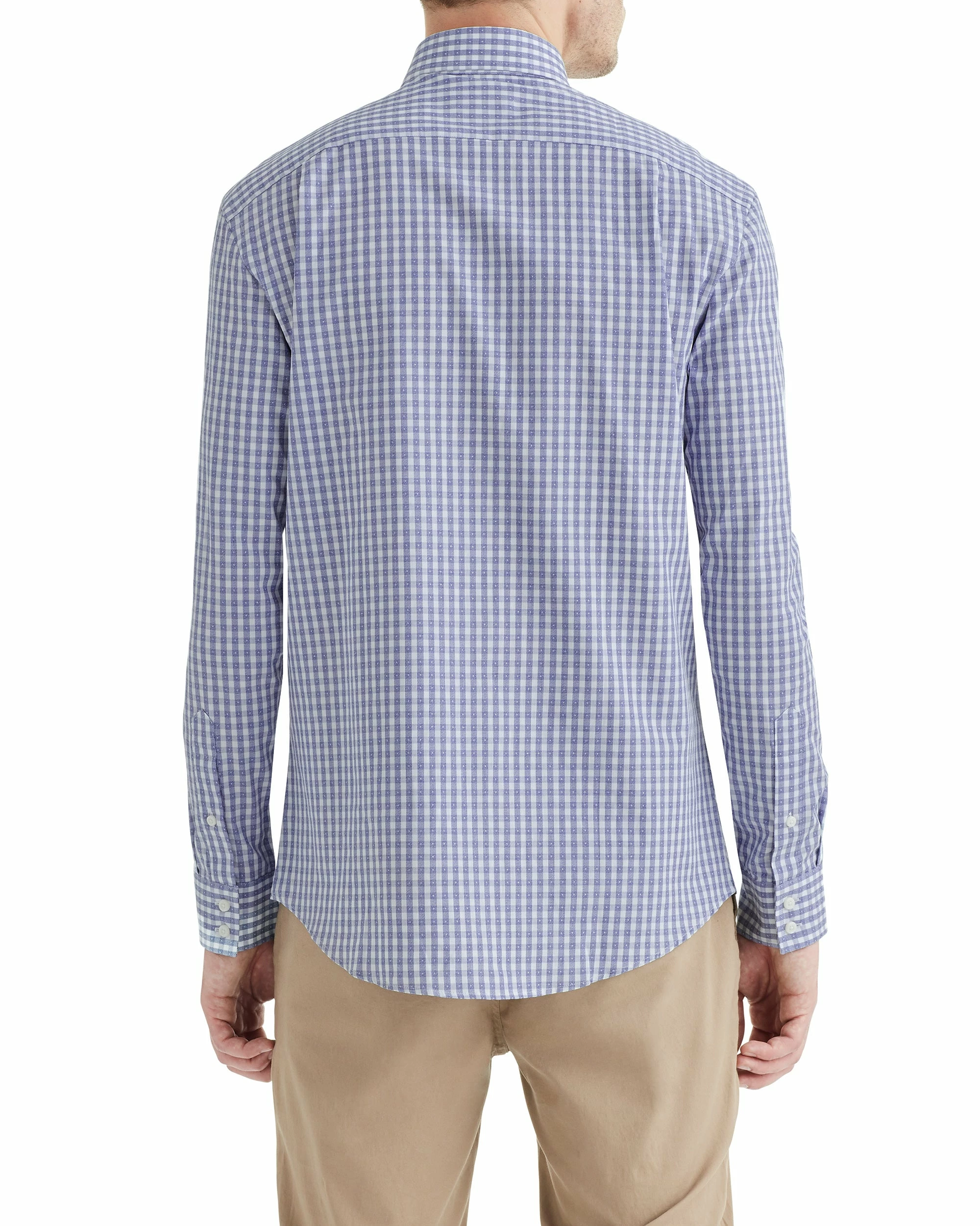 Navy & White Jasper Check Slim Fit Dress Shirt 2 Navy & White Jasper Check Slim Fit Dress Shirt - Image 2