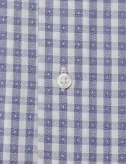 Navy & White Jasper Check Slim Fit Dress Shirt 11 Navy & White Jasper Check Slim Fit Dress Shirt -clothing Shop HBS1552.button