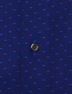 Navy Dash Clip Spot Slim Fit Dress Shirt -clothing Shop HBS1558.button