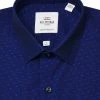 Navy Dash Clip Spot Slim Fit Dress Shirt