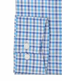 Multi Dobby Tattersall Skinny Fit Dress Shirt -clothing Shop HBS1563.cuff