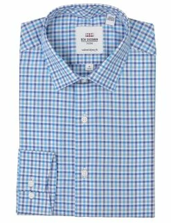 Multi Dobby Tattersall Skinny Fit Dress Shirt