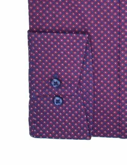 Navy & Rust Diamond Print Slim Fit Dress Shirt 13 Navy & Rust Diamond Print Slim Fit Dress Shirt -clothing Shop HBS1763 410.cuff