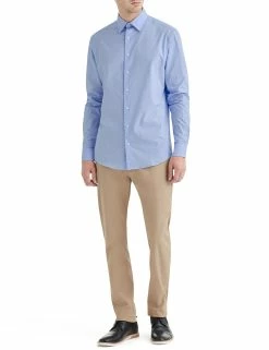 Diamond Dobby Clip-Spot Slim Fit Dress Shirt -clothing Shop HBS1768 400 full body2