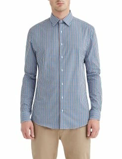 Multi Dobby Gingham Slim Fit Dress Shirt