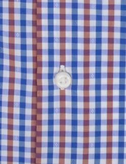 Multi Dobby Gingham Slim Fit Dress Shirt -clothing Shop HBS1770 900.button
