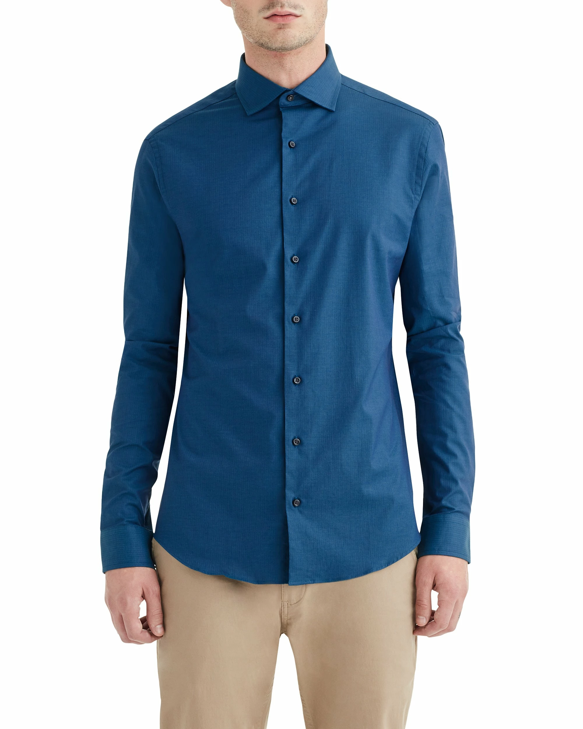 Forest & Navy Tonic Herringbone Slim Fit Dress Shirt 1 Forest & Navy Tonic Herringbone Slim Fit Dress Shirt