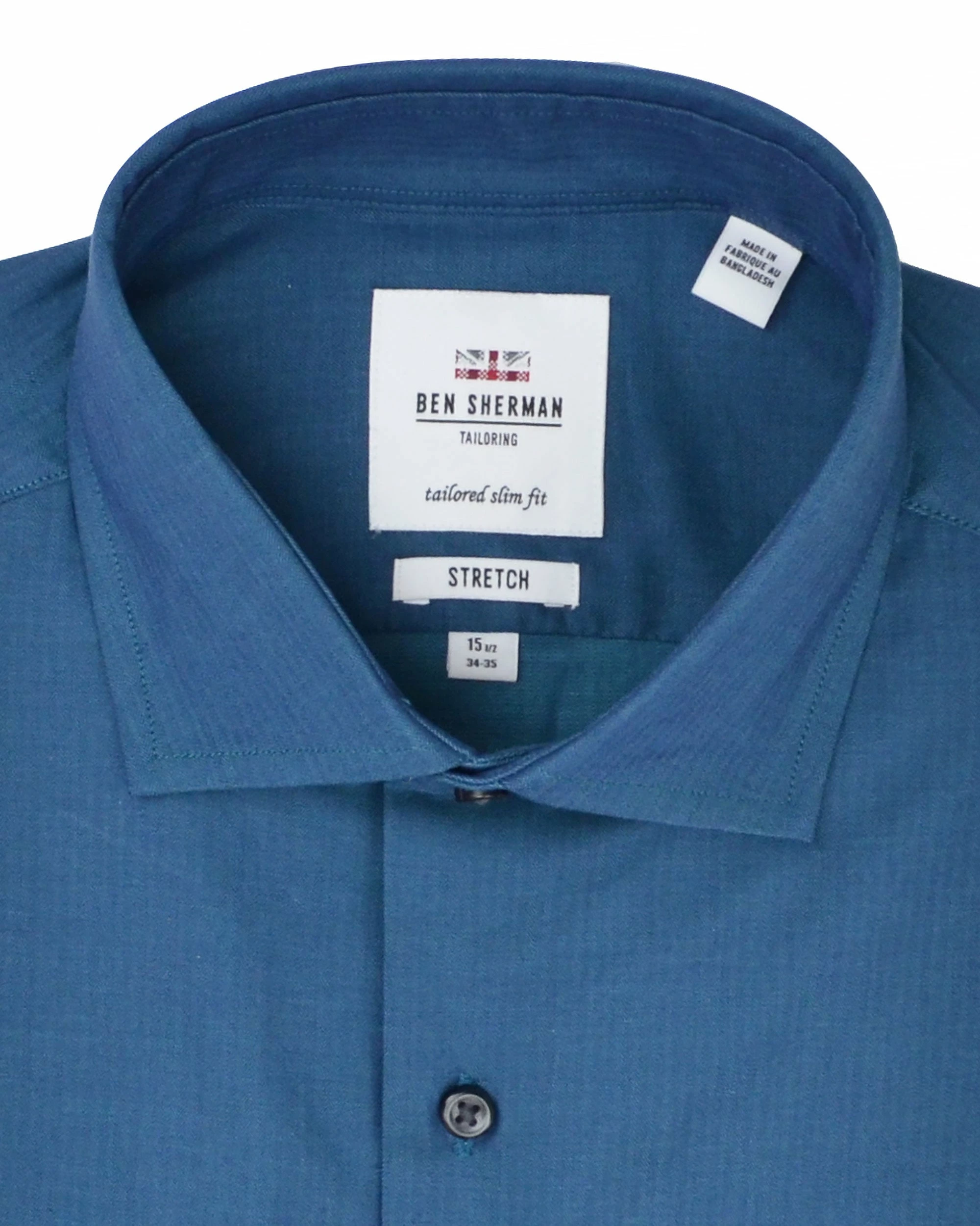 Forest & Navy Tonic Herringbone Slim Fit Dress Shirt 5 Forest & Navy Tonic Herringbone Slim Fit Dress Shirt - Image 5