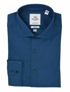 Forest & Navy Tonic Herringbone Slim Fit Dress Shirt 10 Forest & Navy Tonic Herringbone Slim Fit Dress Shirt -clothing Shop HBS1784 350.front