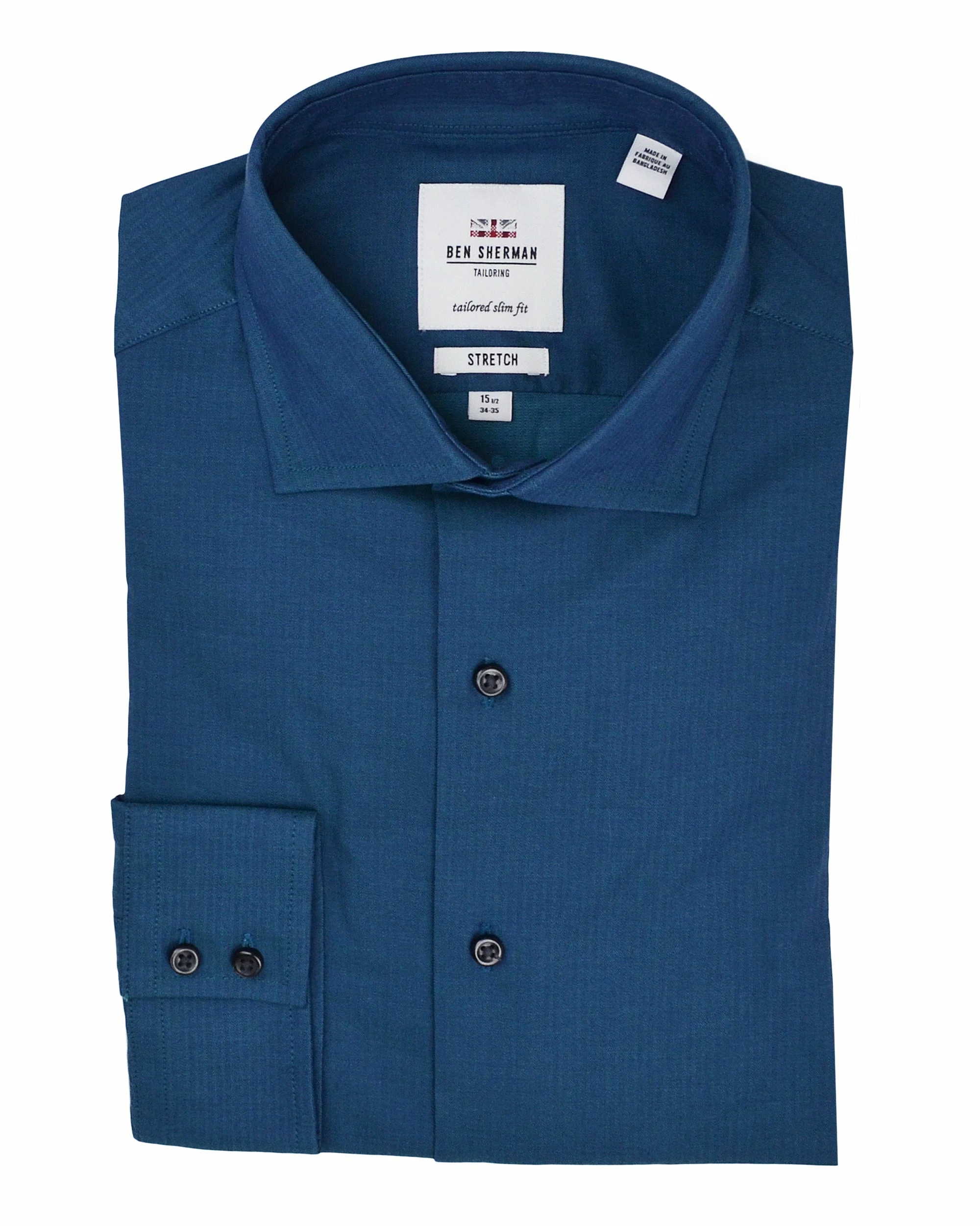 Forest & Navy Tonic Herringbone Slim Fit Dress Shirt 4 Forest & Navy Tonic Herringbone Slim Fit Dress Shirt - Image 4