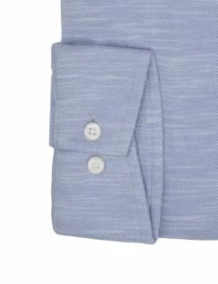 Grey Slub Knit Slim Fit Dress Shirt -clothing Shop HBS1791 020.cuff