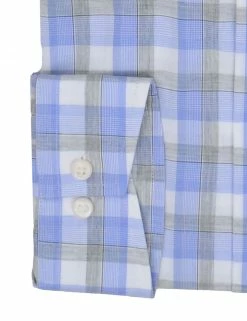Blue & Grey Heather Check Slim Fit Dress Shirt 12 Blue & Grey Heather Check Slim Fit Dress Shirt -clothing Shop HBS1793 400.cuff