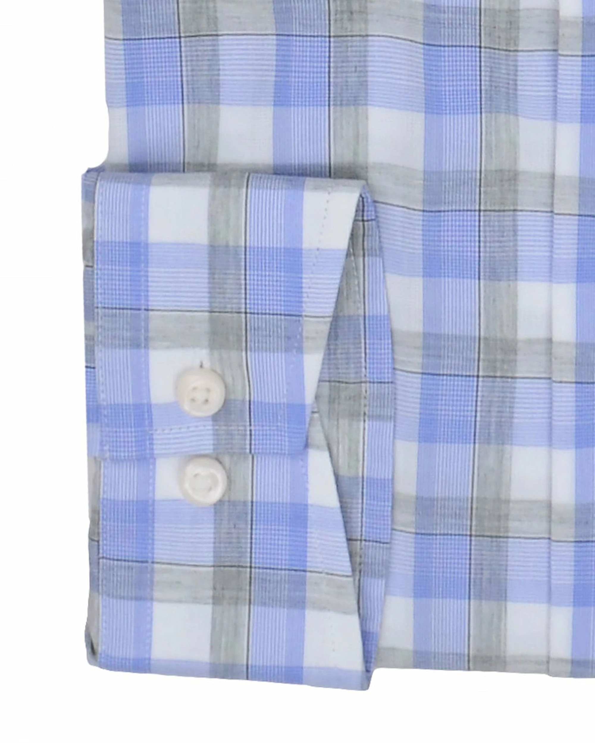 Blue & Grey Heather Check Slim Fit Dress Shirt 6 Blue & Grey Heather Check Slim Fit Dress Shirt - Image 6