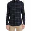 Black Windowpane Check Slim Fit Dress Shirt