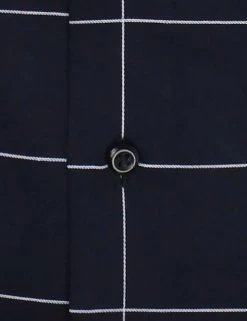 Black Windowpane Check Slim Fit Dress Shirt -clothing Shop HBS1795 001.button