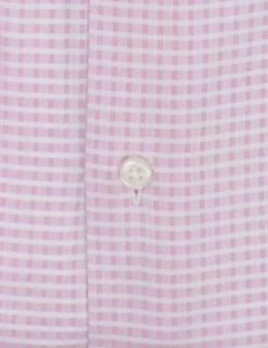 Dusty Rose Dobby Check Slim Fit Dress Shirt -clothing Shop HBS1802 606.button