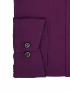 Wine & Navy Tonic Herringbone Slim Fit Dress Shirt -clothing Shop HBS1814 680.cuff