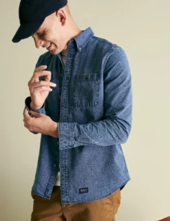 Hackney Wick Denim Shirt - Dark Indigo Wash -clothing Shop LOOK 001 102