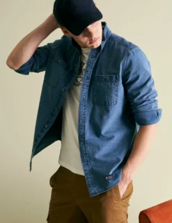 Hackney Wick Denim Shirt - Dark Indigo Wash -clothing Shop LOOK 001 156