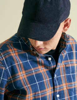 Dalston Blues Grindle Overshirt - Indigo Orange Check 11 Dalston Blues Grindle Overshirt - Indigo Orange Check -clothing Shop LOOK 004 44 scaled
