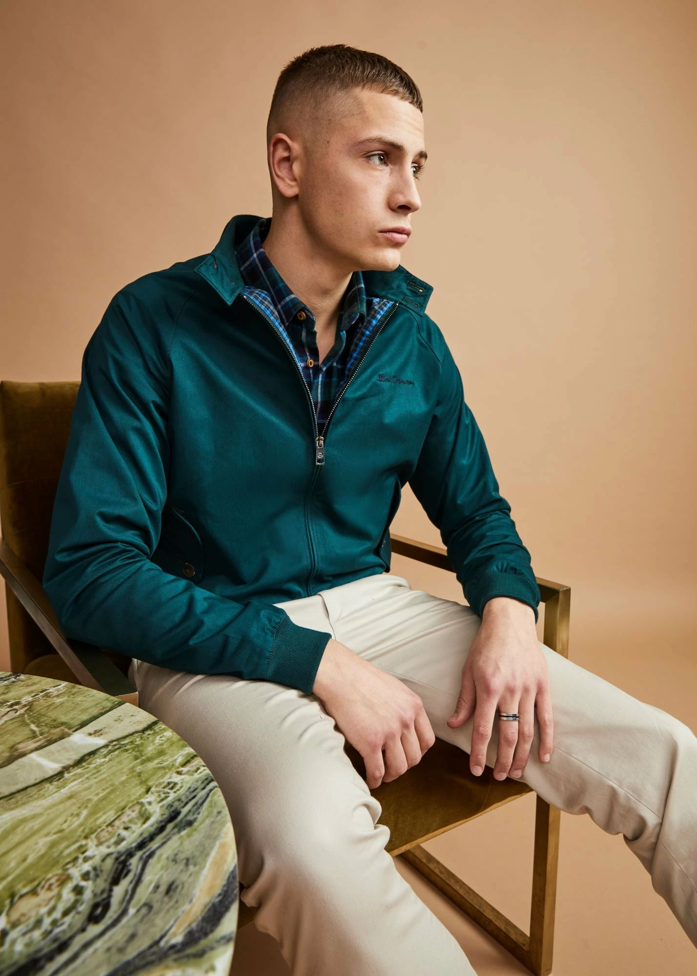 Signature Harrington Jacket - Ocean Green 6 Signature Harrington Jacket - Ocean Green - Image 6