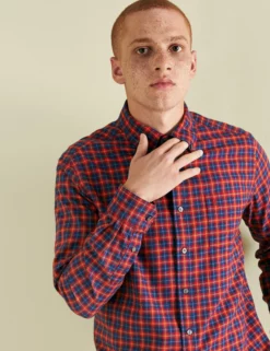 House Tartan Twill Shirt - Red -clothing Shop LOOK 011 137 scaled