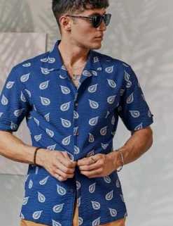 Paisley Print Lightweight Seersucker Shirt -clothing Shop Look 009 1150 CC eiczkm