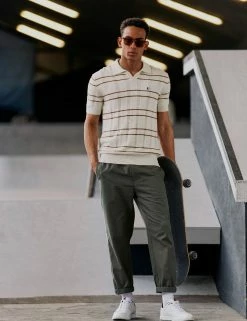 B By Ben Sherman Stripe Knit Polo -clothing Shop Look 009 1254 CC f9aj42