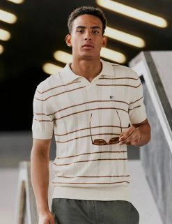 B By Ben Sherman Stripe Knit Polo -clothing Shop Look 009 1334 CC lspakk