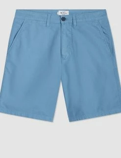 Beatnik Oxford Garment Dye Slim Short - Dusty Blue