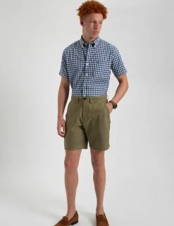 Beatnik Oxford Garment Dye Slim Short - Light Olive -clothing Shop M150BEN0003LIGHTOLIVE BM 1 scaled