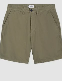 Beatnik Oxford Garment Dye Slim Short - Light Olive