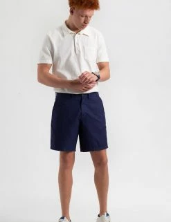 Beatnik Oxford Garment Dye Slim Short - Navy -clothing Shop M150BEN0003NAVY BM 1 scaled