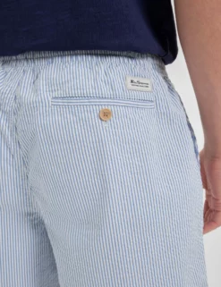 Seersucker Slim Fit Bengal Stripe Short - Light Blue/Ecru 7 Seersucker Slim Fit Bengal Stripe Short - Light Blue/Ecru -clothing Shop M150BEN0007LightBlue Ecru BM 2 scaled