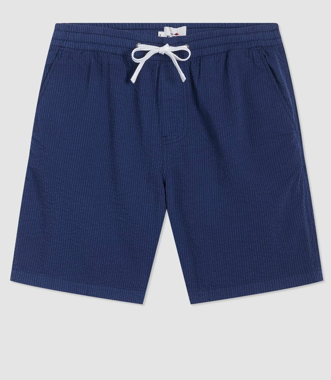 Seersucker Slim Fit Bengal Stripe Short - Navy 1 Seersucker Slim Fit Bengal Stripe Short - Navy