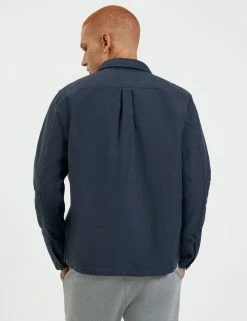 Garment Dye Chore Shirt Jacket - Navy -clothing Shop M202BEN0002 NAVY 4