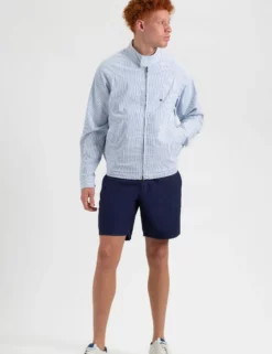 Seersucker Bengal Stripe Harrington Jacket - Light Blue/Ecru -clothing Shop M202BEN0005LightBlueEcru BM2 scaled