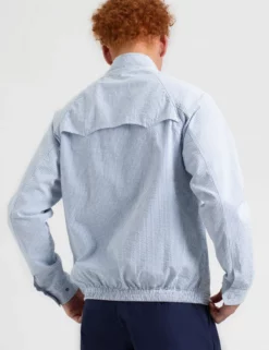 Seersucker Bengal Stripe Harrington Jacket - Light Blue/Ecru -clothing Shop M202BEN0005LightBlueEcru BM4 scaled