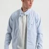 Seersucker Bengal Stripe Harrington Jacket - Light Blue/Ecru