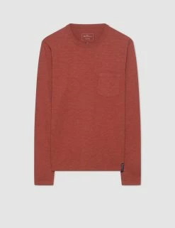 Garment Dye Beatnik Long-Sleeve T-Shirt - Deep Orange -clothing Shop M331BEN0001 DEEPORANGE 1