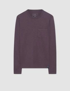 Garment Dye Beatnik Long-Sleeve T-Shirt - Merlot -clothing Shop M331BEN0001 MERLOT 1