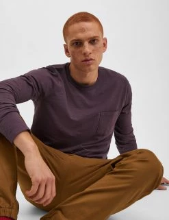 Garment Dye Beatnik Long-Sleeve T-Shirt - Merlot -clothing Shop M331BEN0001 MERLOT 7 s