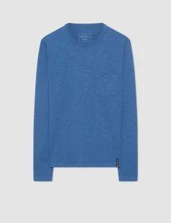 Garment Dye Beatnik Long-Sleeve T-Shirt - Mid Blue -clothing Shop M331BEN0001 MIDBLUE 1