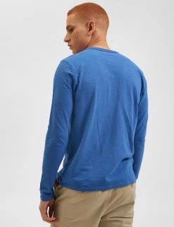 Garment Dye Beatnik Long-Sleeve T-Shirt - Mid Blue -clothing Shop M331BEN0001 MIDBLUE 5 s