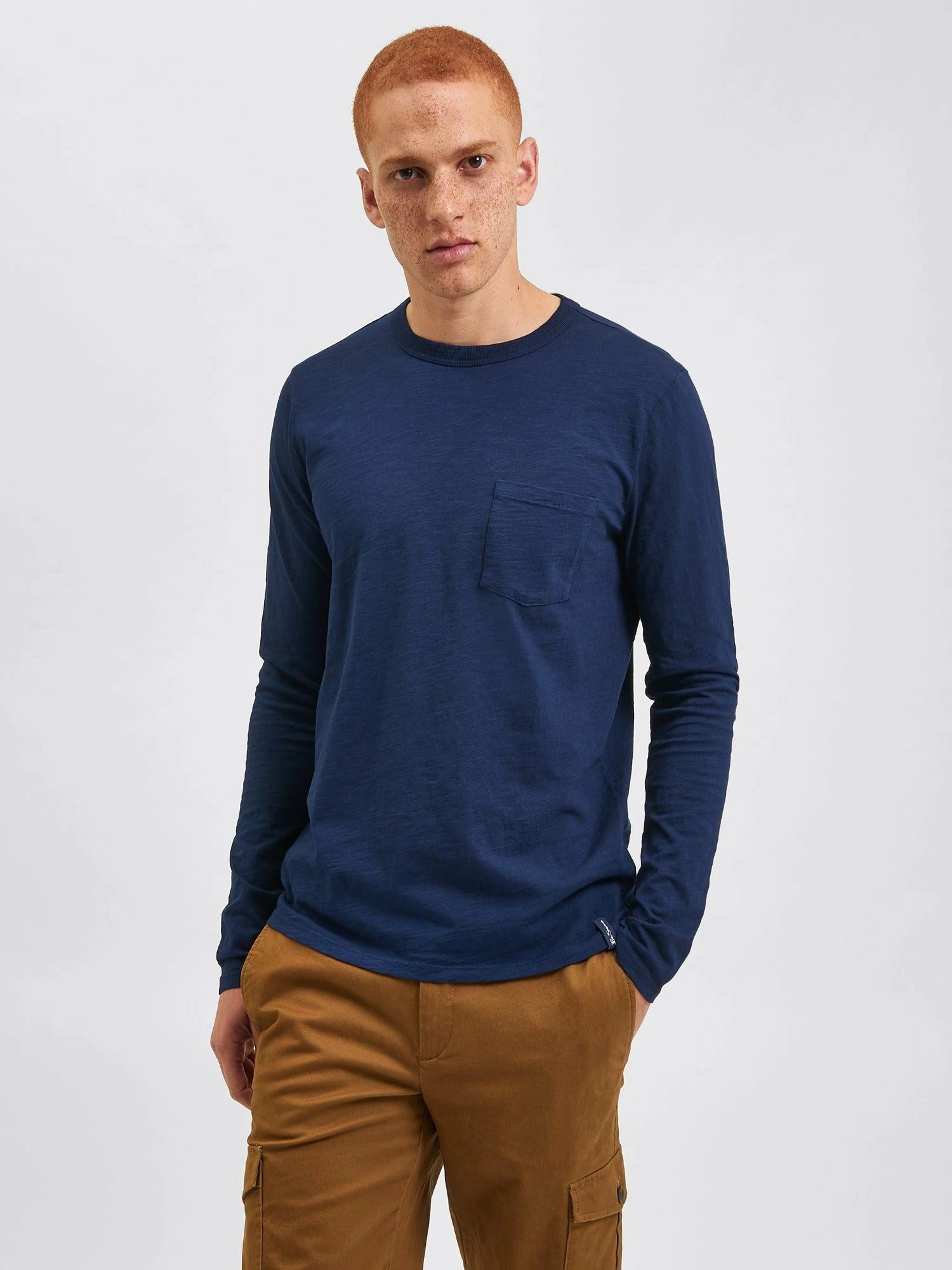 Garment Dye Beatnik Long-Sleeve T-Shirt - Navy Indigo 1 Garment Dye Beatnik Long-Sleeve T-Shirt - Navy Indigo