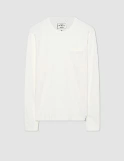 Garment Dye Beatnik Long-Sleeve T-Shirt - White -clothing Shop M331BEN0001 WHITE 1